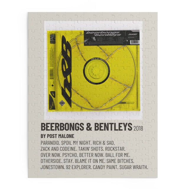 Beerbongs and Bentleys by Post Malone album puzzle